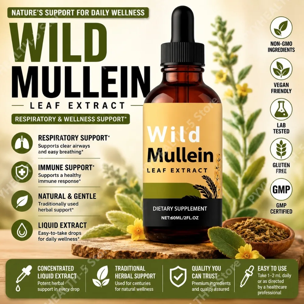 Wild Mullein Leaf Drops with G - Herbal Supplement 评论和价格