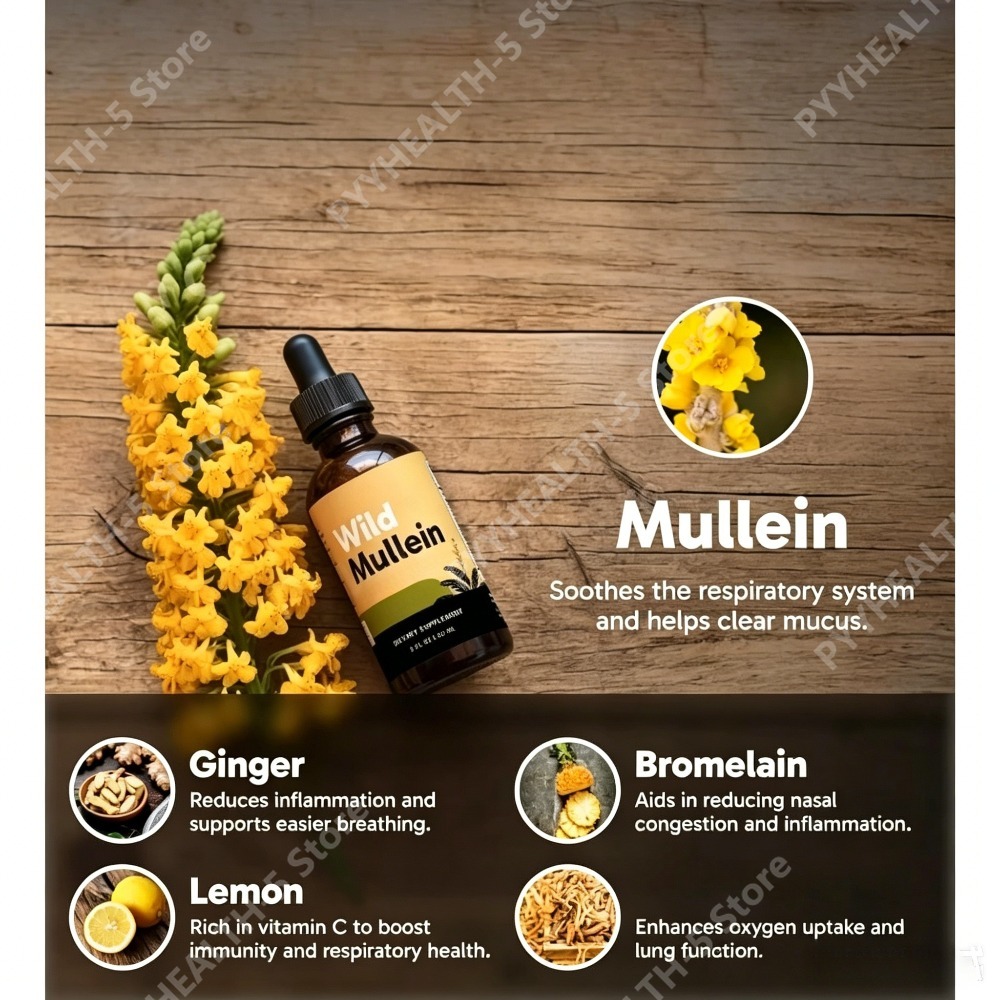 Wild Mullein Leaf Drops with G - Herbal Supplement 评论和价格