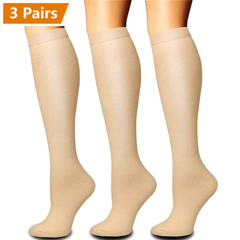3 Pair Compression Socks Knee  - Echinacea 评论和价格